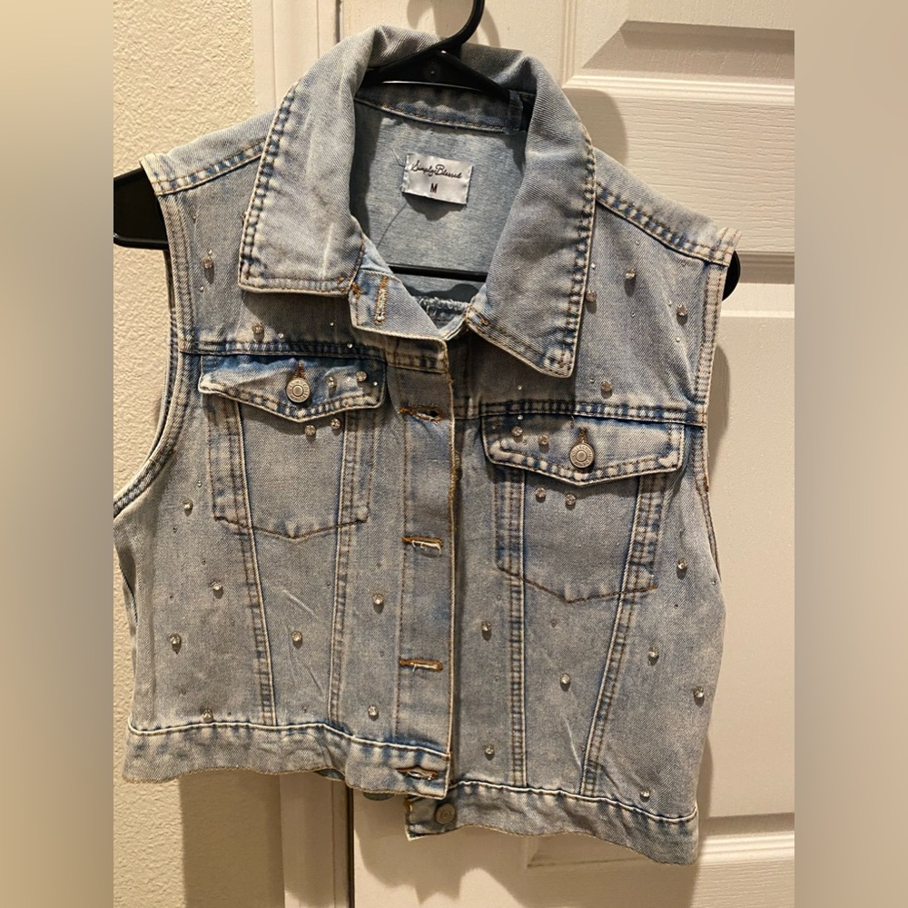 Bedazzled Denim Vest